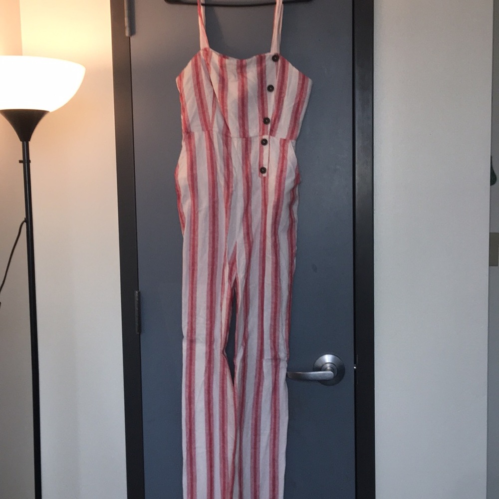 Forever 21 striped jumpsuit